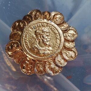 Vintage Gold Coin Brooch